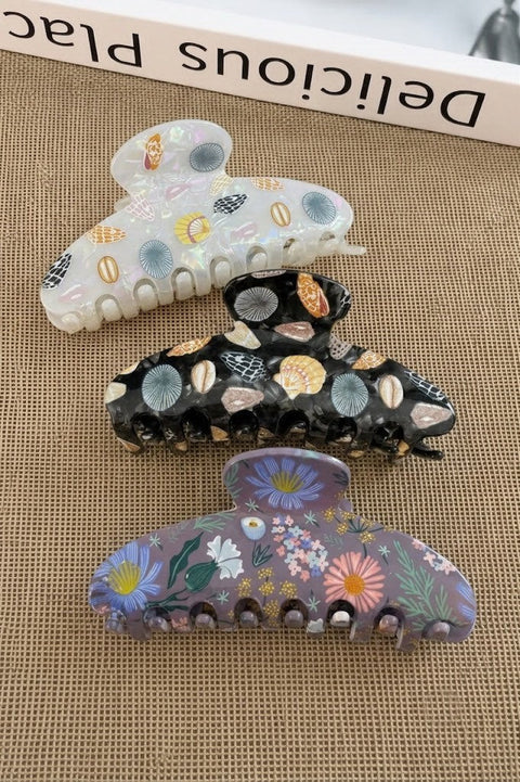 Jumbo Floral Seashell Hair Claw Clips | 40H1123