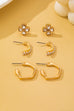 Floral Gem Pearl Hoop Trio Earrings | 80E62420