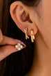 Floral Gem Pearl Hoop Trio Earrings | 80E62420