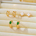 Heritage Clover & Emerald-Tone Hoop Trio | 80E62470