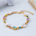 Floral Multi Gem Charm Bracelet | 80B1813