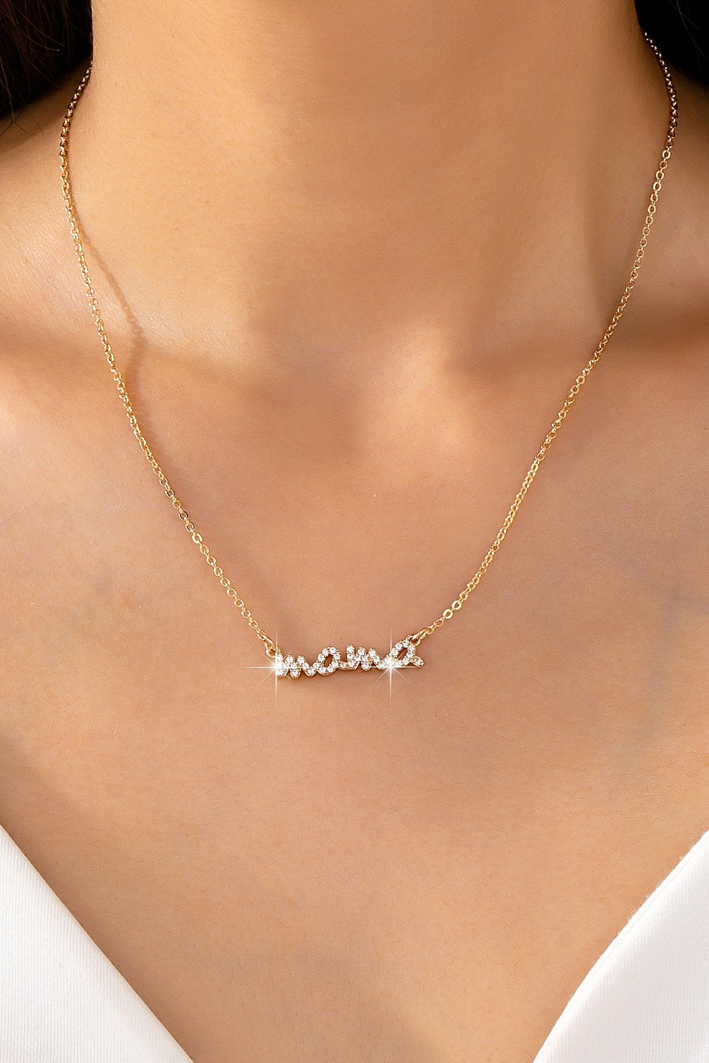 Crystal Pave MAMA necklace | 80N93289