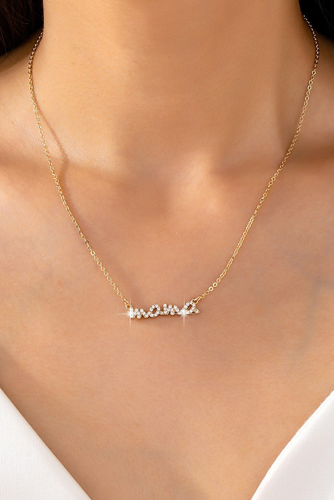 Crystal Pave MAMA necklace | 80N93289