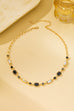 Geometric Black Crystal Baguette Necklace | 80N93313
