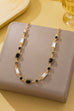 Geometric Black Crystal Baguette Necklace | 80N93313