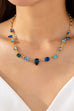 Ombré Sapphire-Hued Crystal Statement Necklace | 80N93305