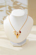 Ruby & Crescent Bull Skull Charm Necklace | 80N93321