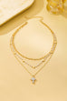 Multi-Strand Pearl & Crystal Cross Necklace | 80N93302
