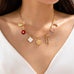 Heart Bow Cross Checker heart Charm Necklace | 80N93301