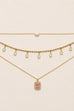 18K STAINLESS STEEL TARNISH FREE CRYSTAL LAYERED NECKLACE | 40NK9735