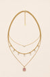 18K STAINLESS STEEL TARNISH FREE CRYSTAL LAYERED NECKLACE | 40NK9735