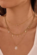 18K STAINLESS STEEL TARNISH FREE CRYSTAL LAYERED NECKLACE | 40NK9735