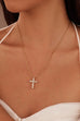 18K STAINLESS STEEL TARNISH FREE CROSS NECKLACE | 40NK9731