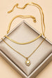 18K STAINLESS STEEL TARNISH FREE HEART LAYERED NECKLACE | 40NK9732