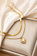 18K STAINLESS STEEL TARNISH FREE HEART LAYERED NECKLACE | 40NK9732