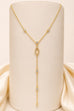 STAINLESS STEEL TARNISH FREE RHINESTONE Y NECKLACE | 40NK9734
