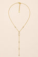 STAINLESS STEEL TARNISH FREE RHINESTONE Y NECKLACE | 40NK9734