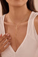 STAINLESS STEEL TARNISH FREE RHINESTONE Y NECKLACE | 40NK9734