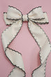 Zigzag Edge Hair Bow Ribbon Hair Clips | 40H763
