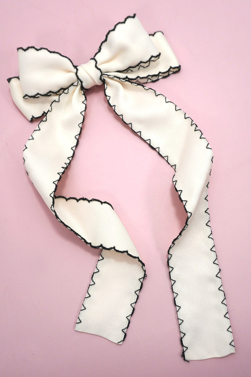 Zigzag Edge Hair Bow Ribbon Hair Clips | 40H763