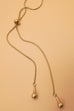 18K STAINLESS STEEL TARNISH FREE TEARDROP Y NECKLACE | 40NK9739