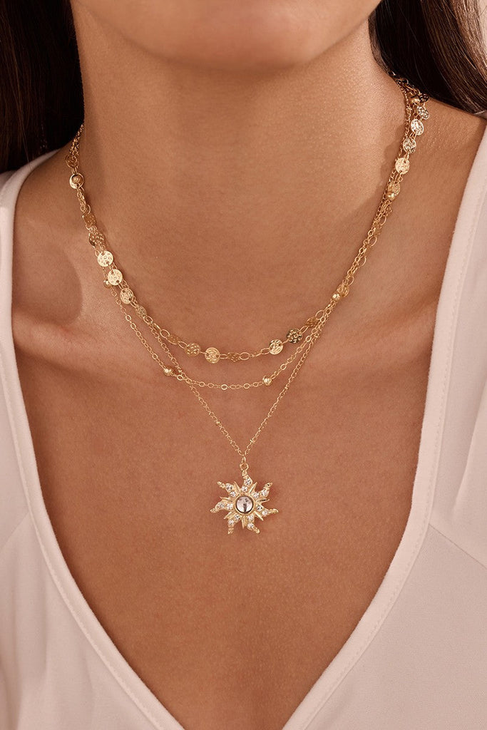 18K STAINLESS STEEL TARNISH FREE LAYERED NECKLACE | 40NK9738