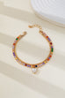 Multi-Color Crystal Heart Charm Tennis Bracelet | 80B1829