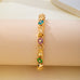Multi Color Floral Baguette Crystal Bracelet | 80B1835