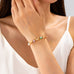 Multi Color Floral Baguette Crystal Bracelet | 80B1835