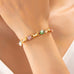 Multi Color Floral Baguette Crystal Bracelet | 80B1835