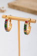 Multicolor Baguette Crystal Hoop Earrings | 80E62401