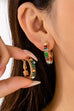 Multicolor Baguette Crystal Hoop Earrings | 80E62401