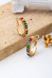 Multicolor Baguette Crystal Hoop Earrings | 80E62401