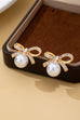 Pearl and Crystal Bow Stud Earrings | 80E62486