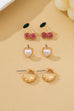 Trio Heart, Huggie, and Cherry Earring Set | 80E62473