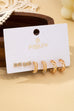 Trio Bow, Pearl Huggie, and Chain Hoop Earring Set | 80E6247