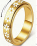 18K STAINLESS STEEL TARNISH FREE DAISY SPINNER RING | 40R155