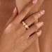 18K STAINLESS STEEL TARNISH FREE DAISY SPINNER RING | 40R155