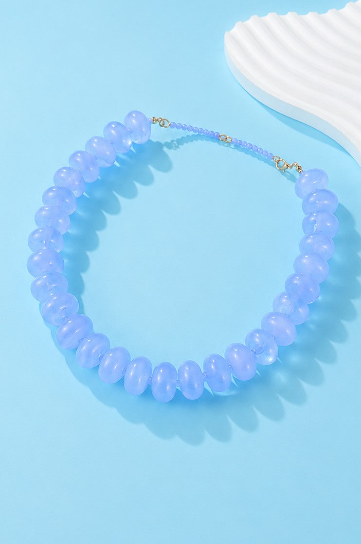 Chunky Beaded Natural Swirl Statement Necklace | 40NK9741