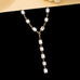 Emerald-Cut Crystal Y-Drop Lariat Necklace | 80N93390