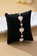 Heart Pearl & Crystal Station Bracelet | 80B1850