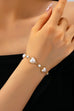 Heart Pearl & Crystal Station Bracelet | 80B1850