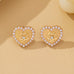 Vintage-Inspired Rose & Pearl Heart Earrings | 80E62528