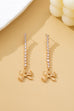 Crystal Pavé Linear Drop Earrings with Ribbon Bow | 80E62555