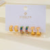 Multi Colored Baguette Twisted Hoop Trio Earring | 80E62566