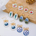 Gold Bow Drop Enamel Charm Statement Earrings | 80E62585
