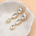 STAINLESS STEEL RHINESTONE DROP EARRINGS | 40E525