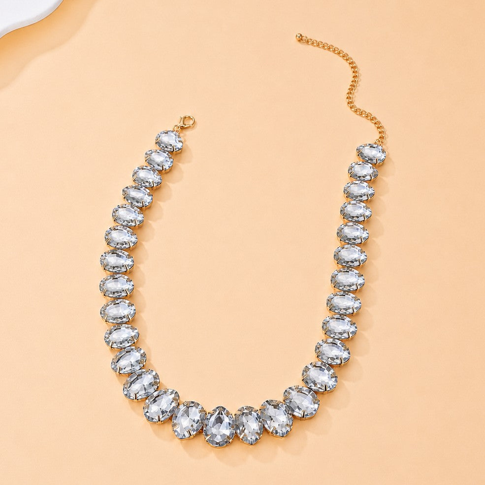 Oversized Teardrop Crystal Tennis Necklace | 40NK9746