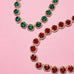 Multicolored Rhinestone Station Statement Necklace| 40NK9747