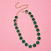 Multicolored Rhinestone Station Statement Necklace| 40NK9747